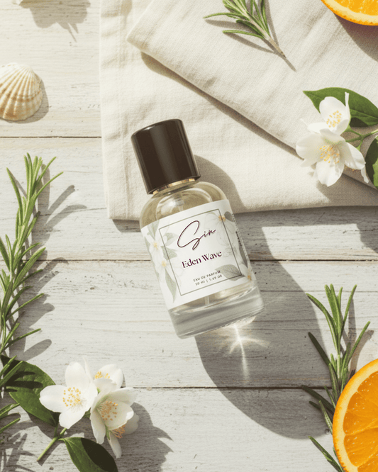 SIN Eden Wave luxury perfume in India – infused with citrus, marine, and amber notes. A refreshing signature scent symbolizing serenity and sophistication.